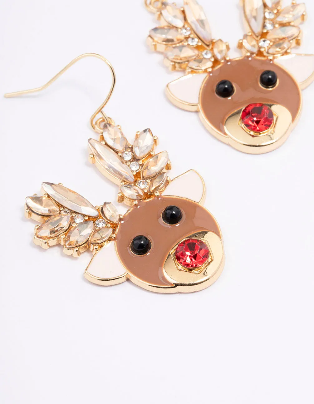Diamante & Enamel Reindeer Drop Earrings sold by lovisa product image thumbnail 2