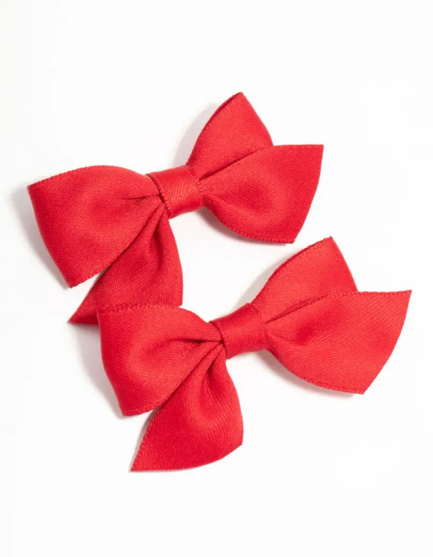 Red Fabric Bows 2-Pack sold by lovisa