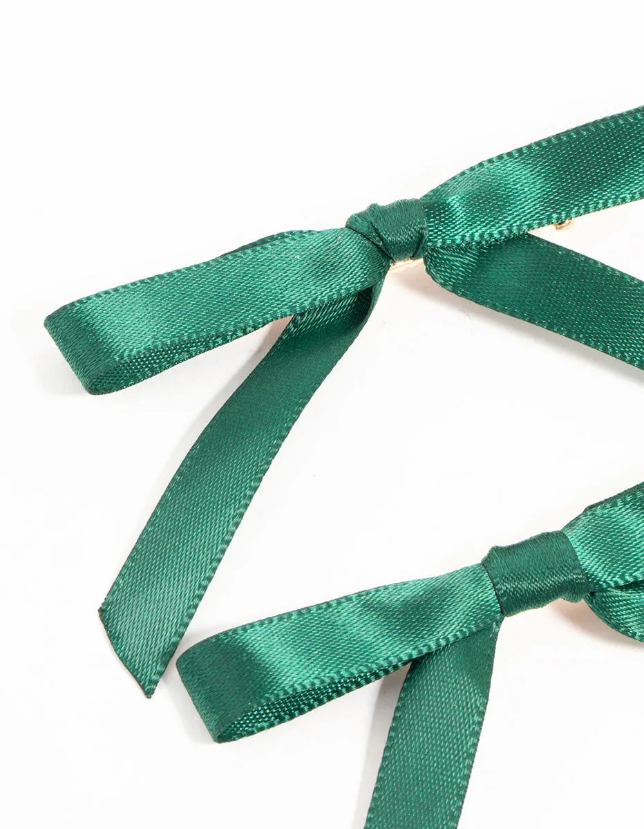 Mini Green Satin Bows 4-Pack sold by lovisa product image thumbnail 2