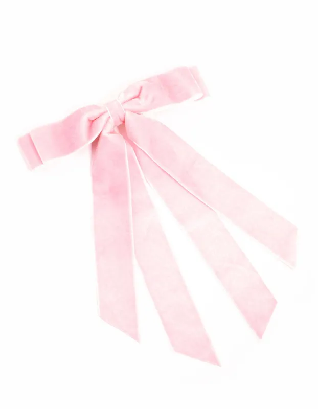 Pink Velvet Double Bow Clip sold by lovisa