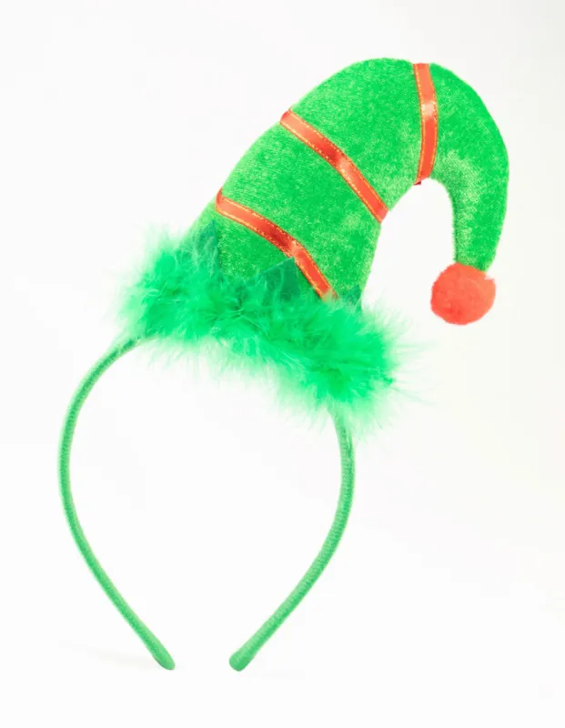 Green Fabric Elf Hat Headband sold by lovisa