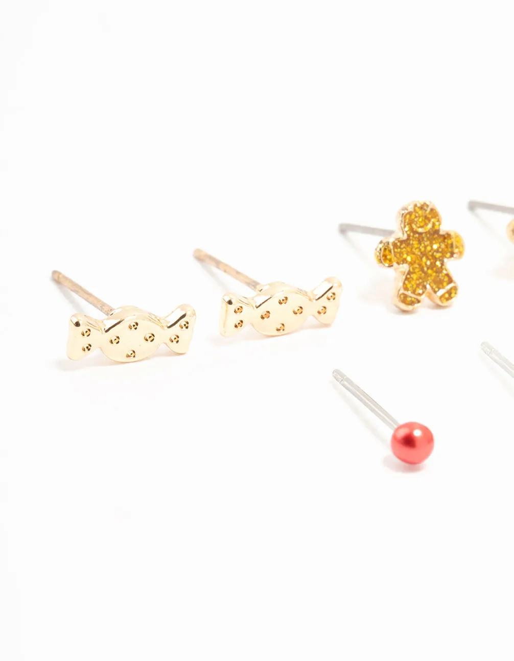Candy & Tree Small Gold Stud Earrings 5-Pack sold by lovisa product image thumbnail 2