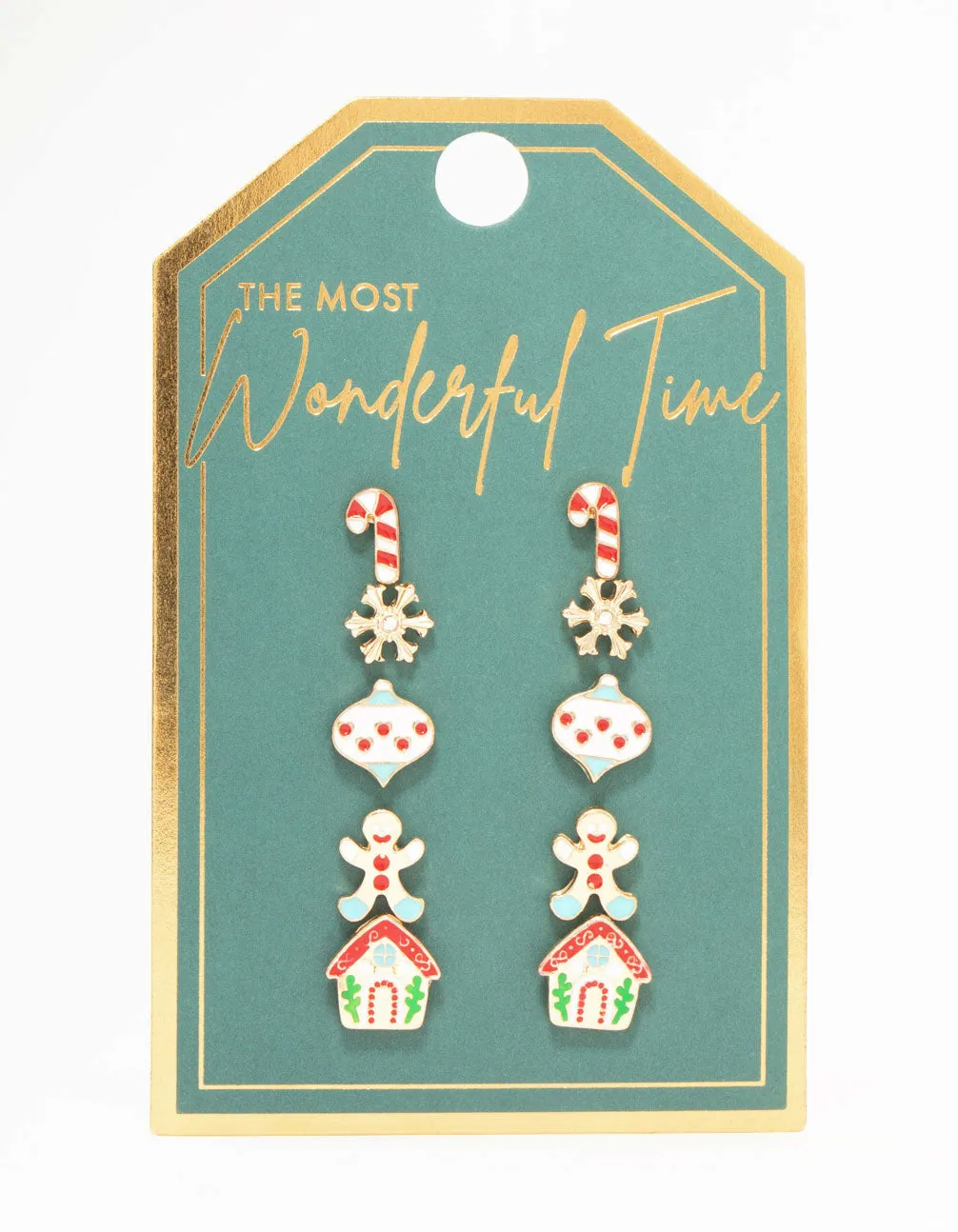 Gingerbread House & Candy Cane Stud Earrings 5-Pack sold by lovisa product image thumbnail 3