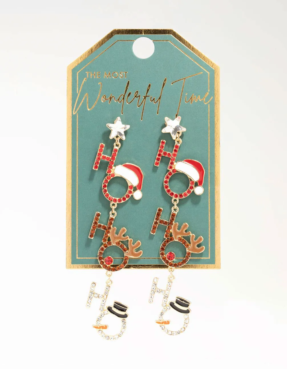 Large Diamante Ho Ho Ho Drop Earrings sold by lovisa product image thumbnail 3