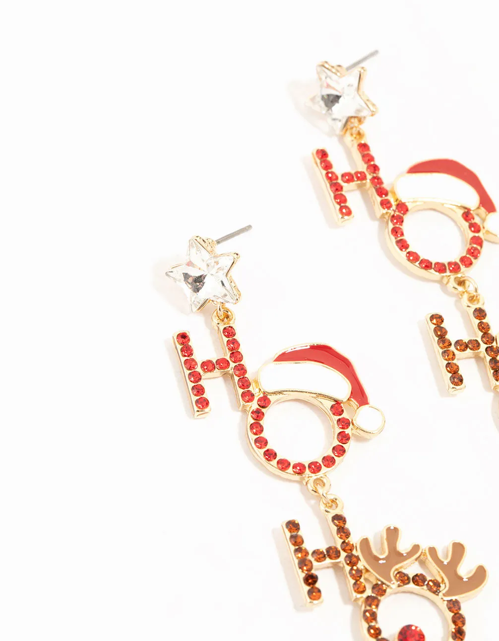 Large Diamante Ho Ho Ho Drop Earrings sold by lovisa product image thumbnail 5
