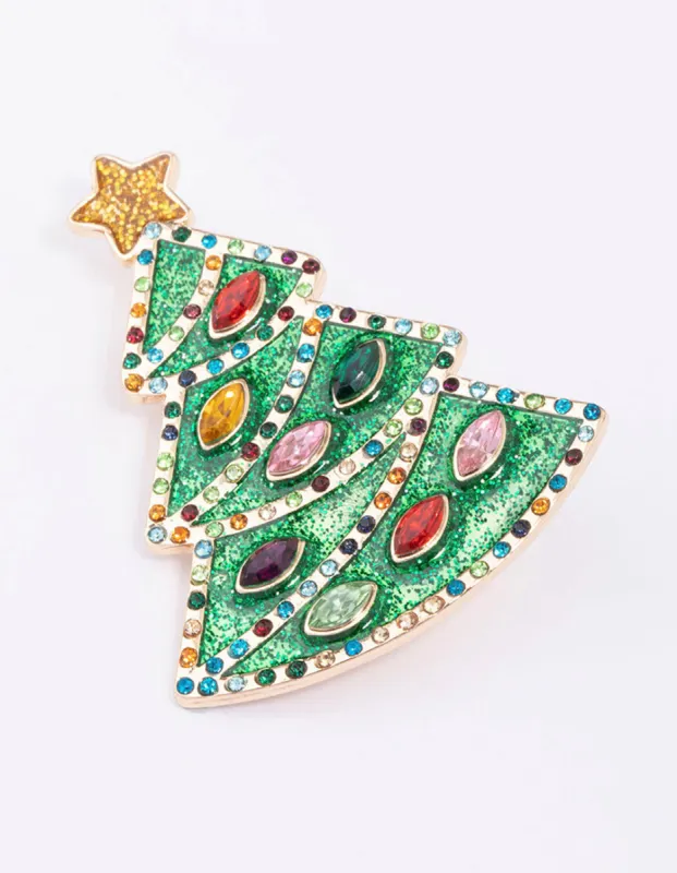 Green Enamel Tree Brooch sold by lovisa