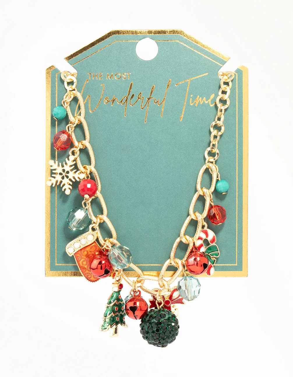 Tree, Bells & Beads Festive Charm Necklace sold by lovisa product image thumbnail 3