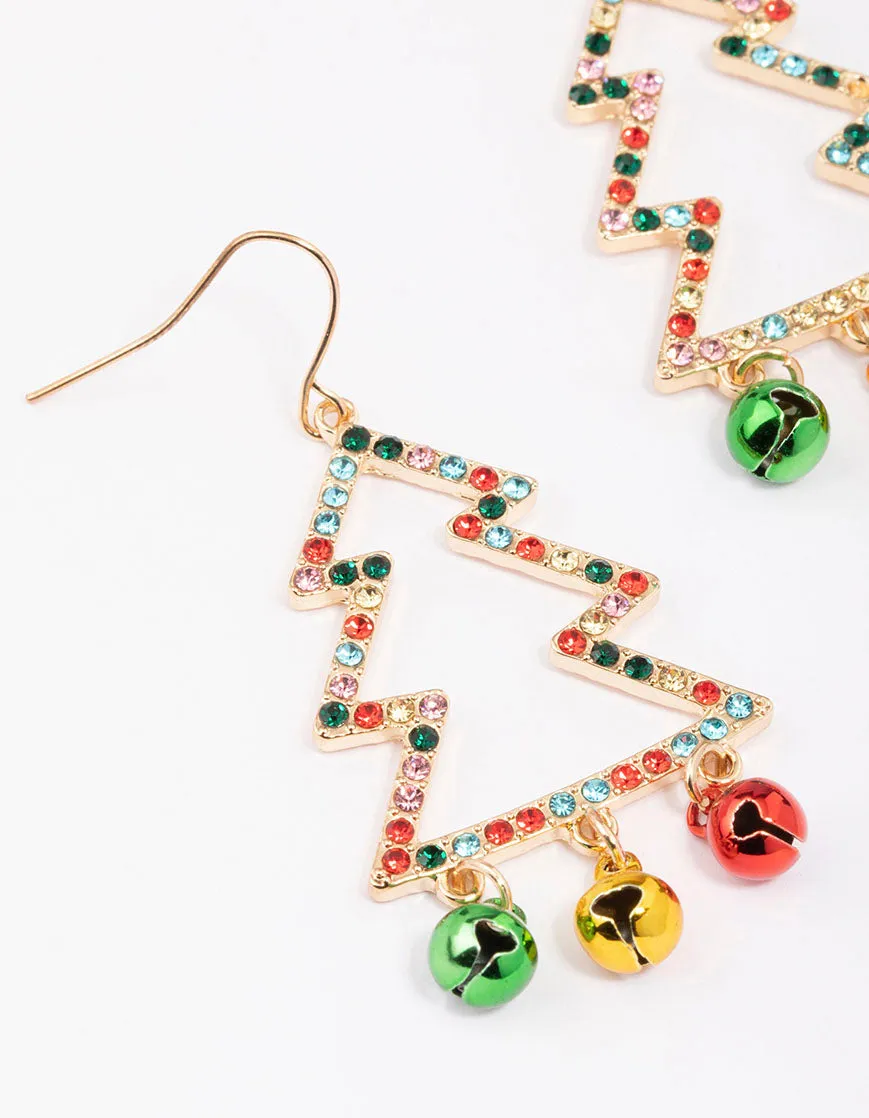 Multicoloured Diamante Tree & Bells Drop Earrings sold by lovisa product image thumbnail 2