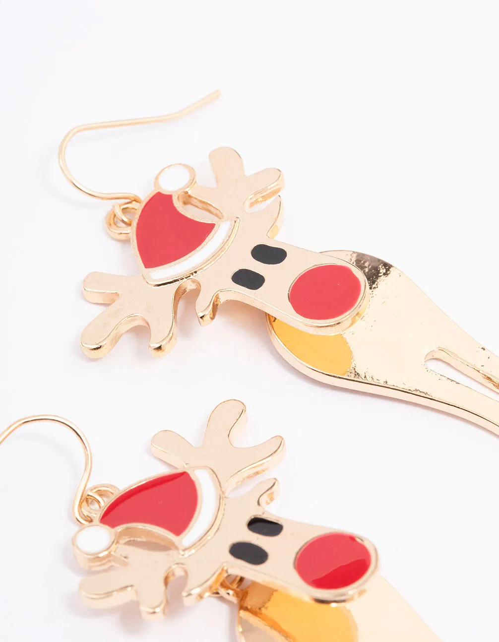 Gold Red-Nosed Reindeer Drop Earrings sold by lovisa product image thumbnail 2