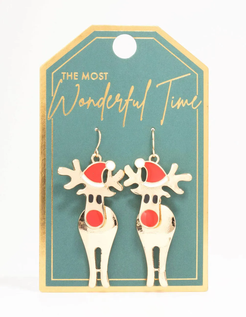 Gold Red-Nosed Reindeer Drop Earrings sold by lovisa product image thumbnail 3