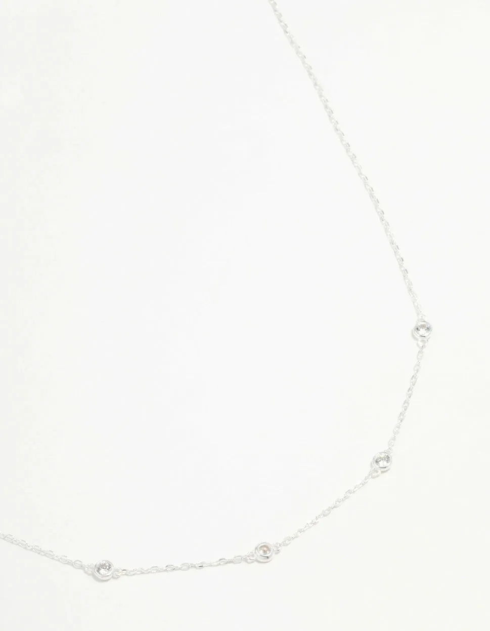 Sterling Silver Circle Cubic Zirconia Chain Necklace sold by lovisa