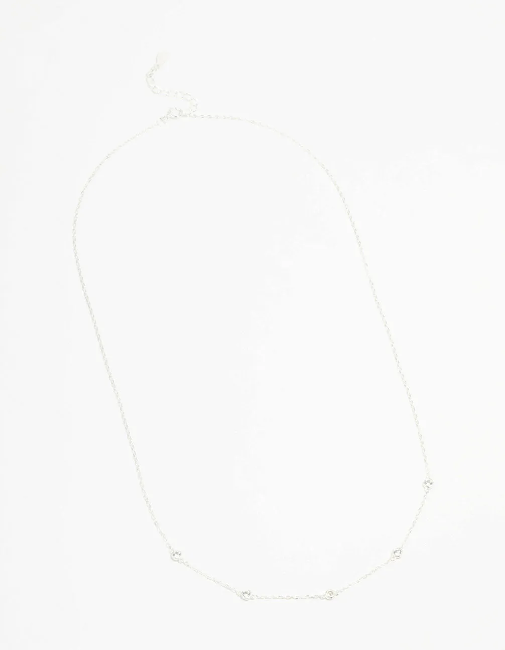 Sterling Silver Circle Cubic Zirconia Chain Necklace sold by lovisa product image thumbnail 2