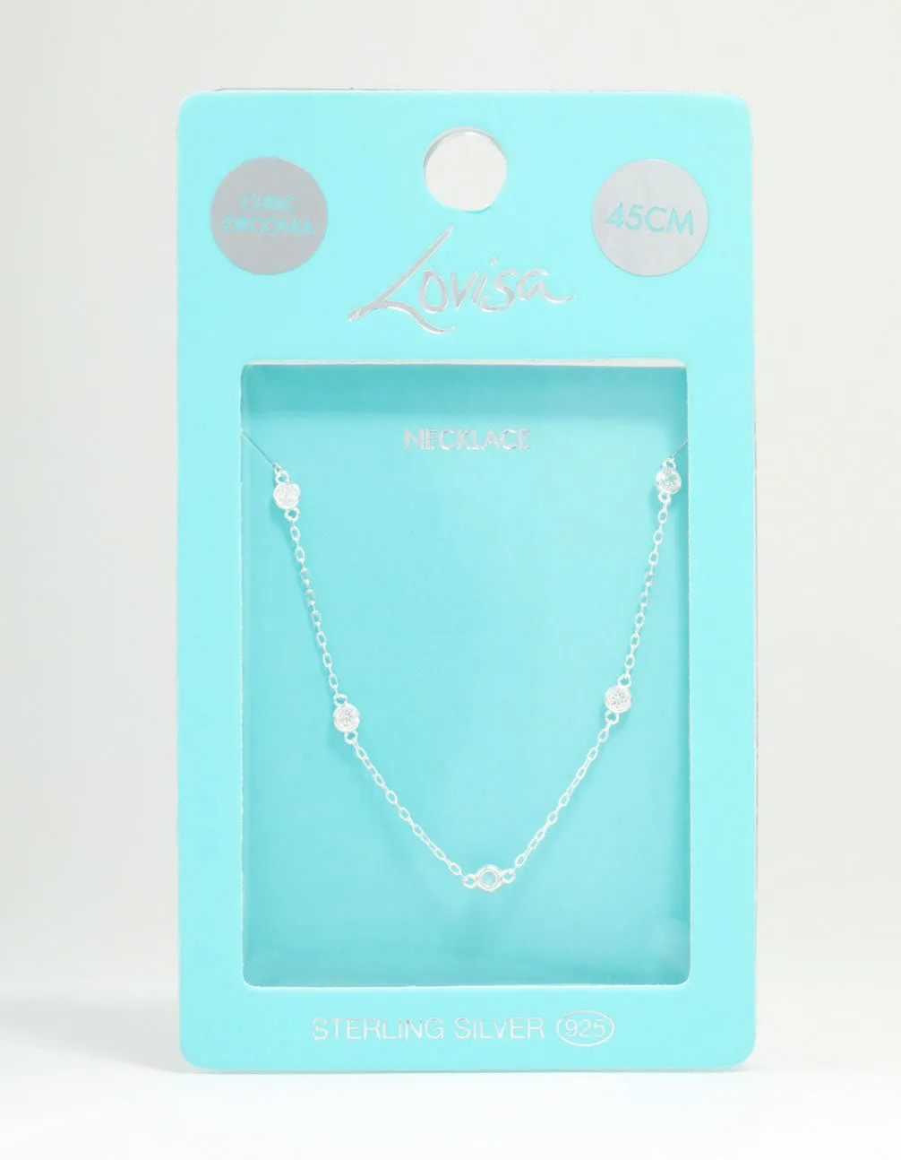 Sterling Silver Circle Cubic Zirconia Chain Necklace sold by lovisa product image thumbnail 3