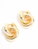 Gold Plated Double Ring Huggie Drop Earrings sold by lovisa