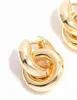 Gold Plated Double Ring Huggie Drop Earrings sold by lovisa