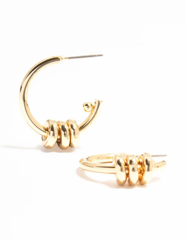 Gold Plated Ring Hoop Earrings sold by lovisa