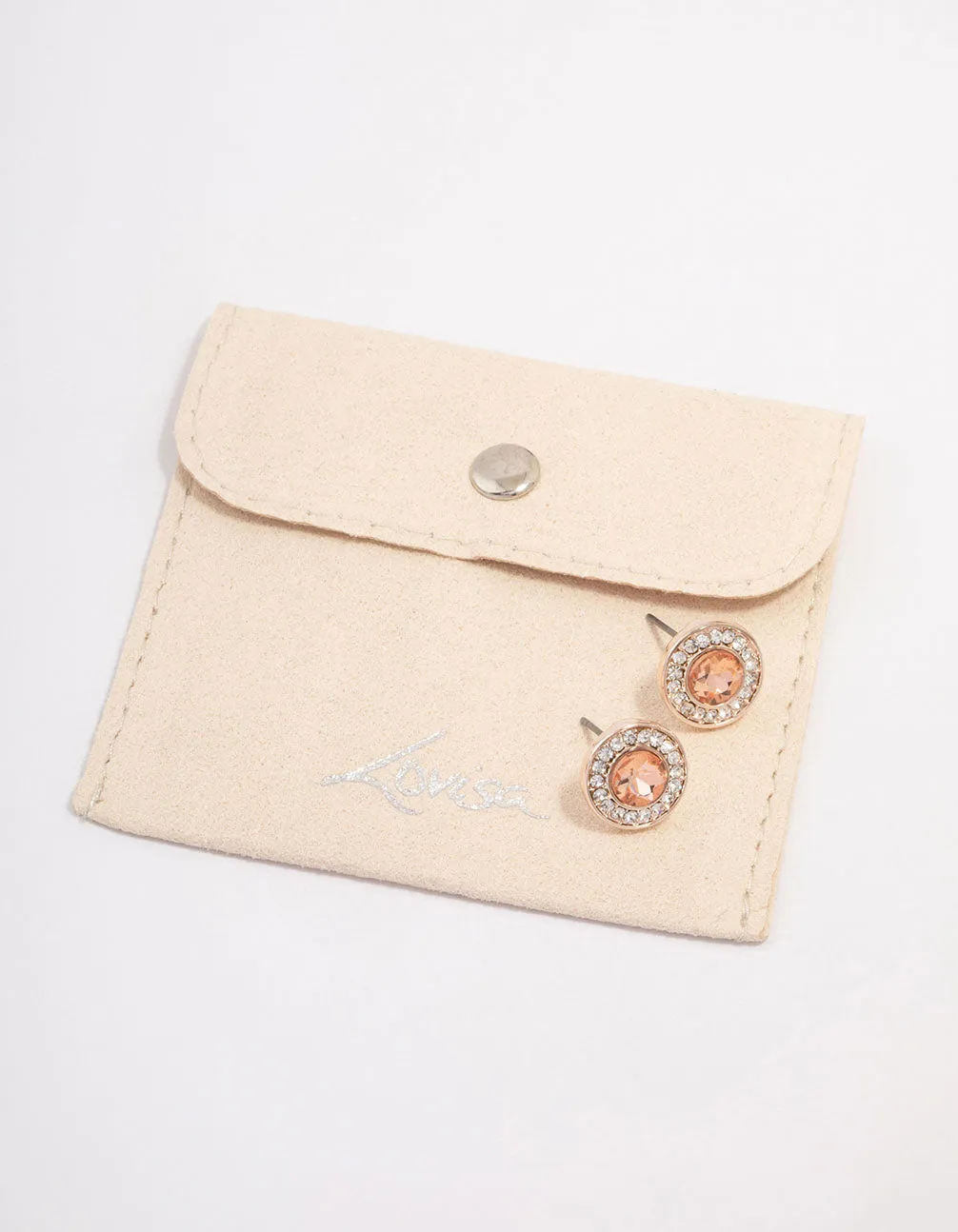 Rose Gold Halo Diamante Stud Earrings sold by lovisa product image thumbnail 2