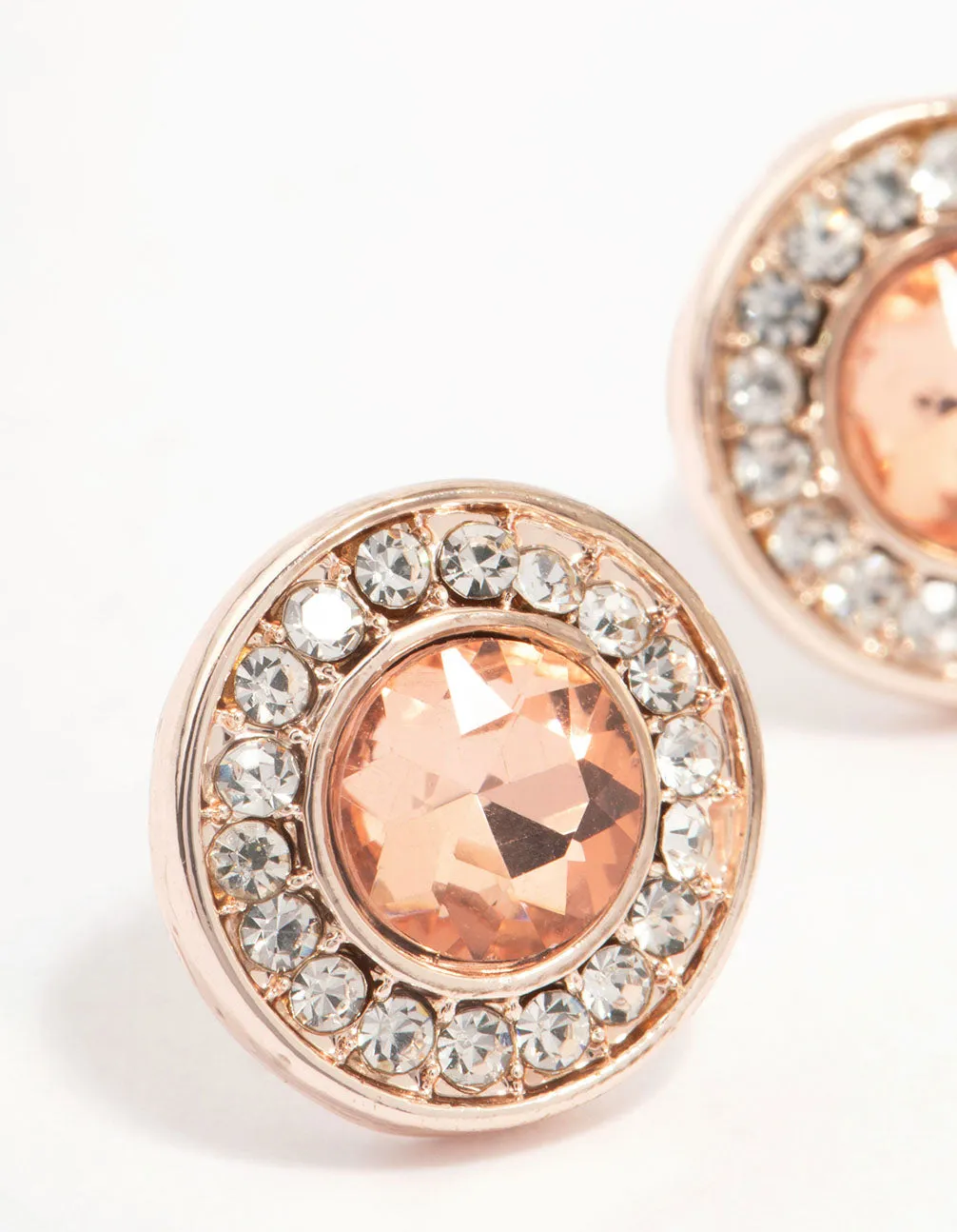 Rose Gold Halo Diamante Stud Earrings sold by lovisa product image thumbnail 3