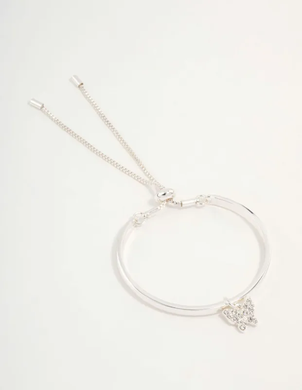 Silver Diamante Butterfly Toggle Bracelet sold by lovisa