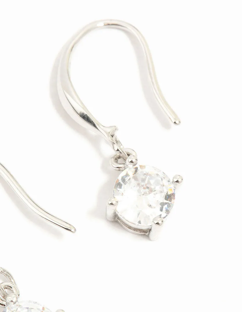 Silver Round Cubic Zirconia Drop Earrings sold by lovisa product image thumbnail 3