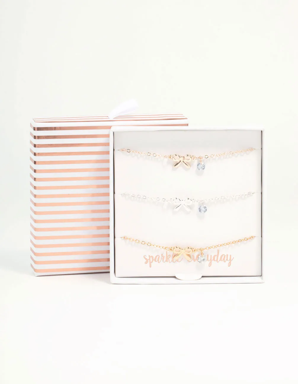 Mixed Metals Diamante Bow Bracelets 3-Pack sold by lovisa product image thumbnail 3