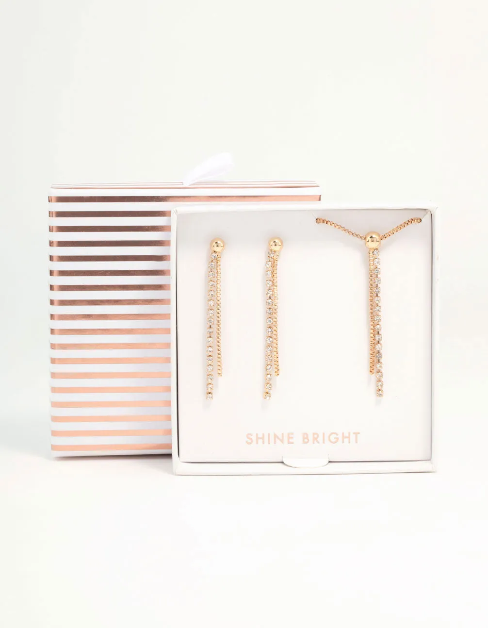 Gold Diamante Cupchain Necklace & Earrings Set sold by lovisa product image thumbnail 3