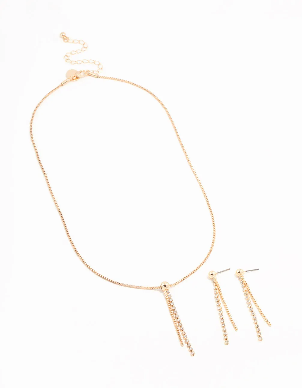 Gold Diamante Cupchain Necklace & Earrings Set sold by lovisa product image thumbnail 2