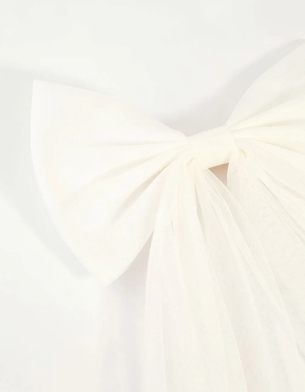 White Tulle Fabric Bow Clip sold by lovisa product image thumbnail 2