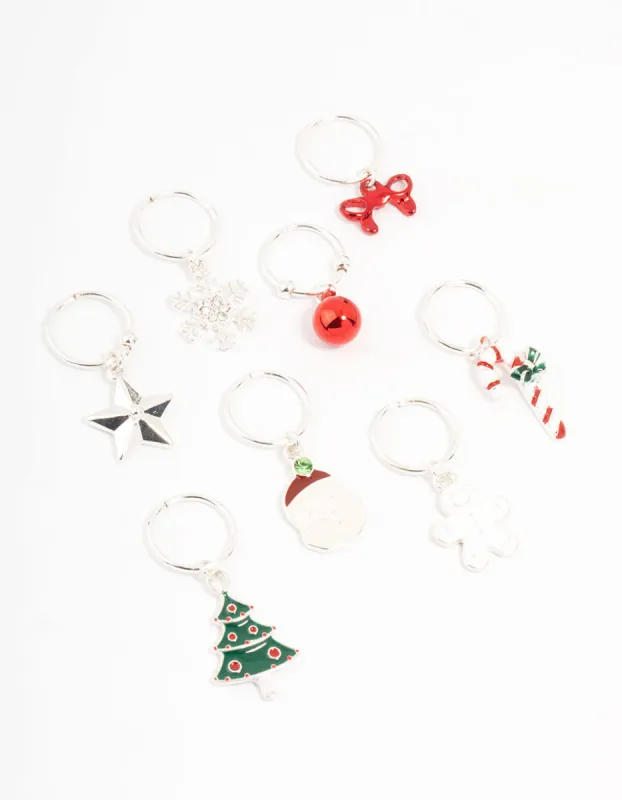 Silver Mixed Festive Hair Charms 8-Pack sold by lovisa