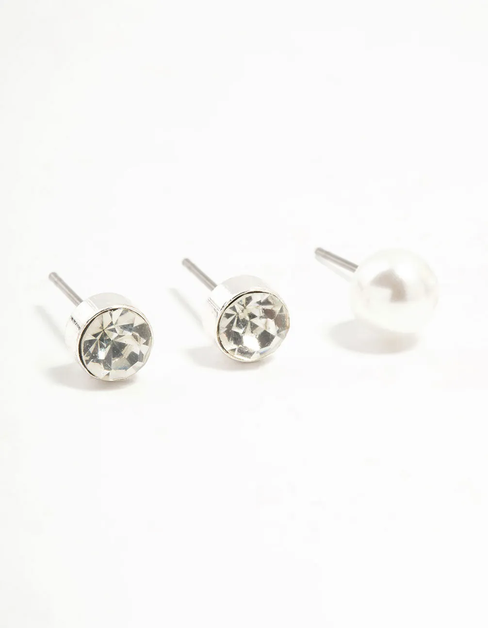 Silver Diamante & Glitter Earrings 3-Pack sold by lovisa product image thumbnail 2