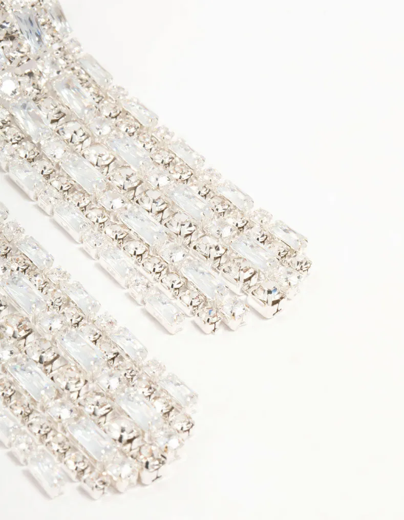 Silver Cubic Zirconia Cup Chain Silver Drop Earrings sold by lovisa product image thumbnail 3