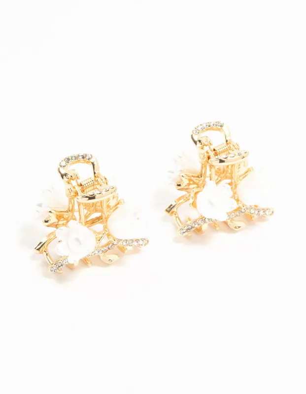 Gold Flower Mini Claw Clips 2-Pack sold by lovisa