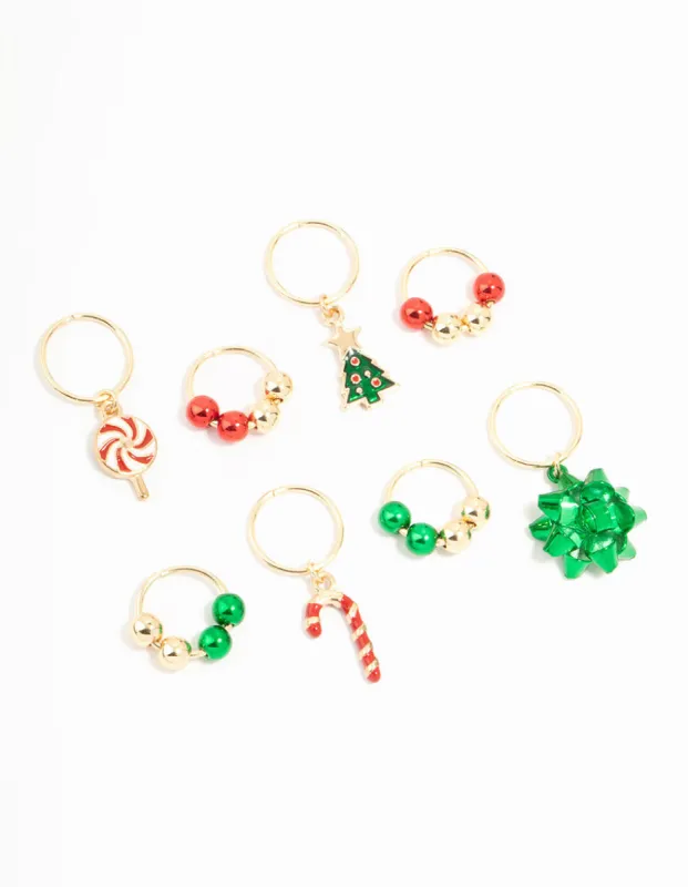 Gold Mixed Festive Hair Charms 8-Pack sold by lovisa