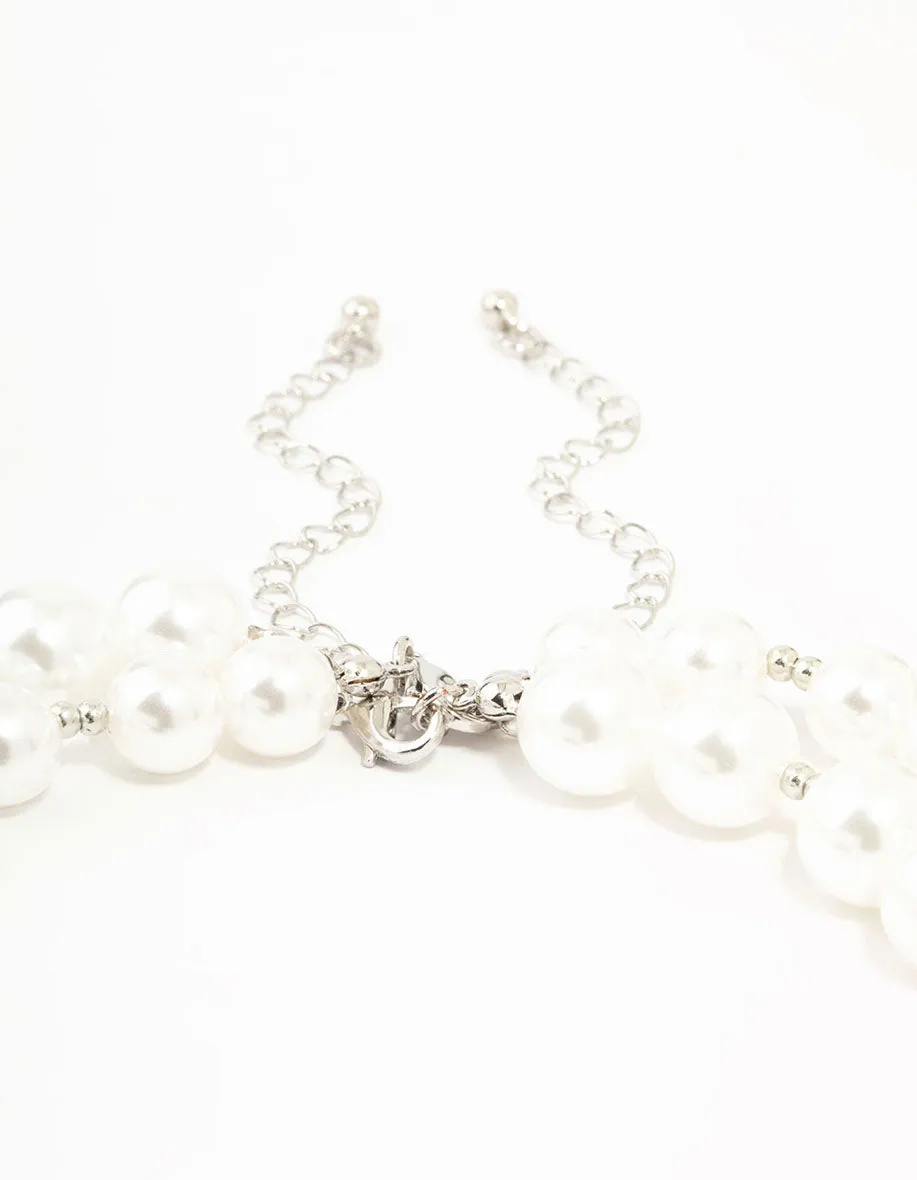 Pearl & Silver Beads Layered Necklace sold by lovisa product image thumbnail 3