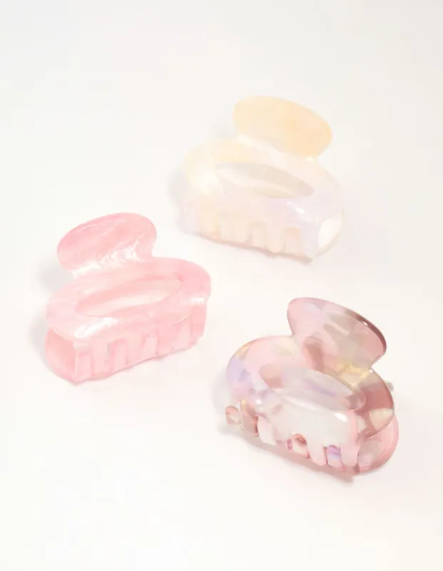 Mini Marbled Acrylic Oval Claw Clips 3-Pack sold by lovisa
