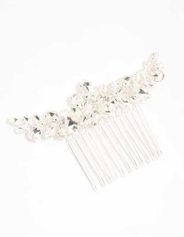 Marquise Crystal W Shape Hair Comb made by lovisa