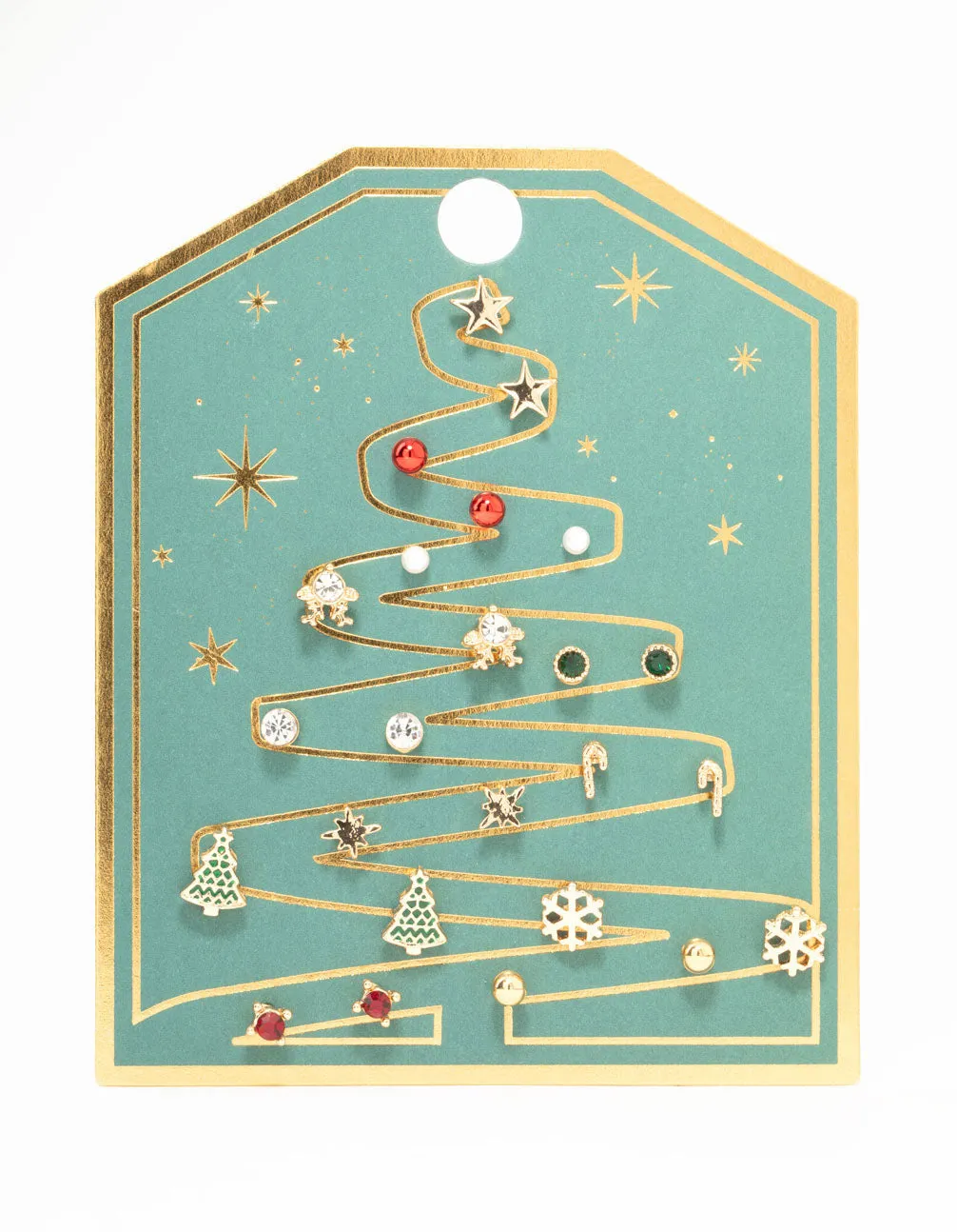 Christmas Tree & Candy Cane Stud Earrings 12-Pack sold by lovisa product image thumbnail 3