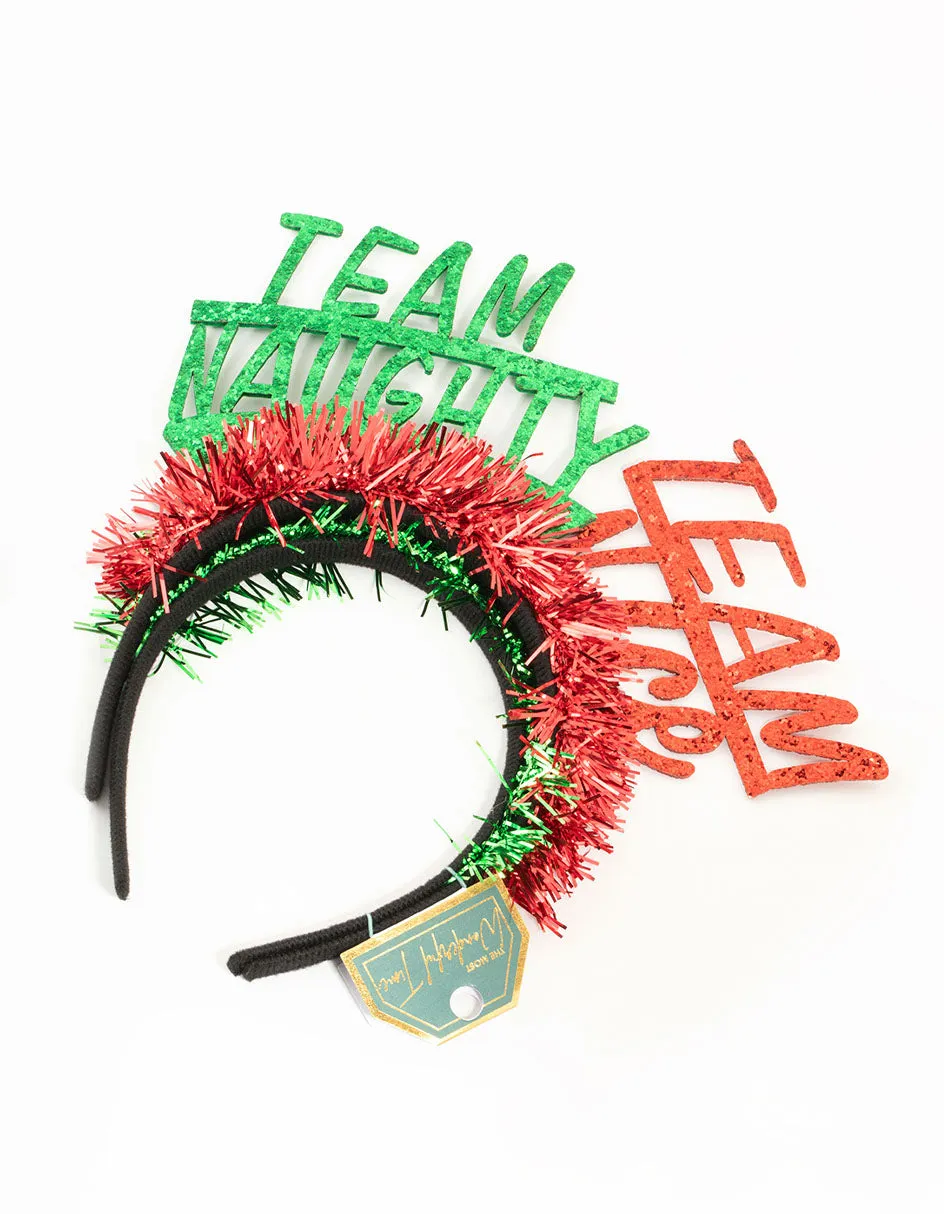 Red Naughty & Nice Tinsel Headbands 2-Pack sold by lovisa product image thumbnail 3