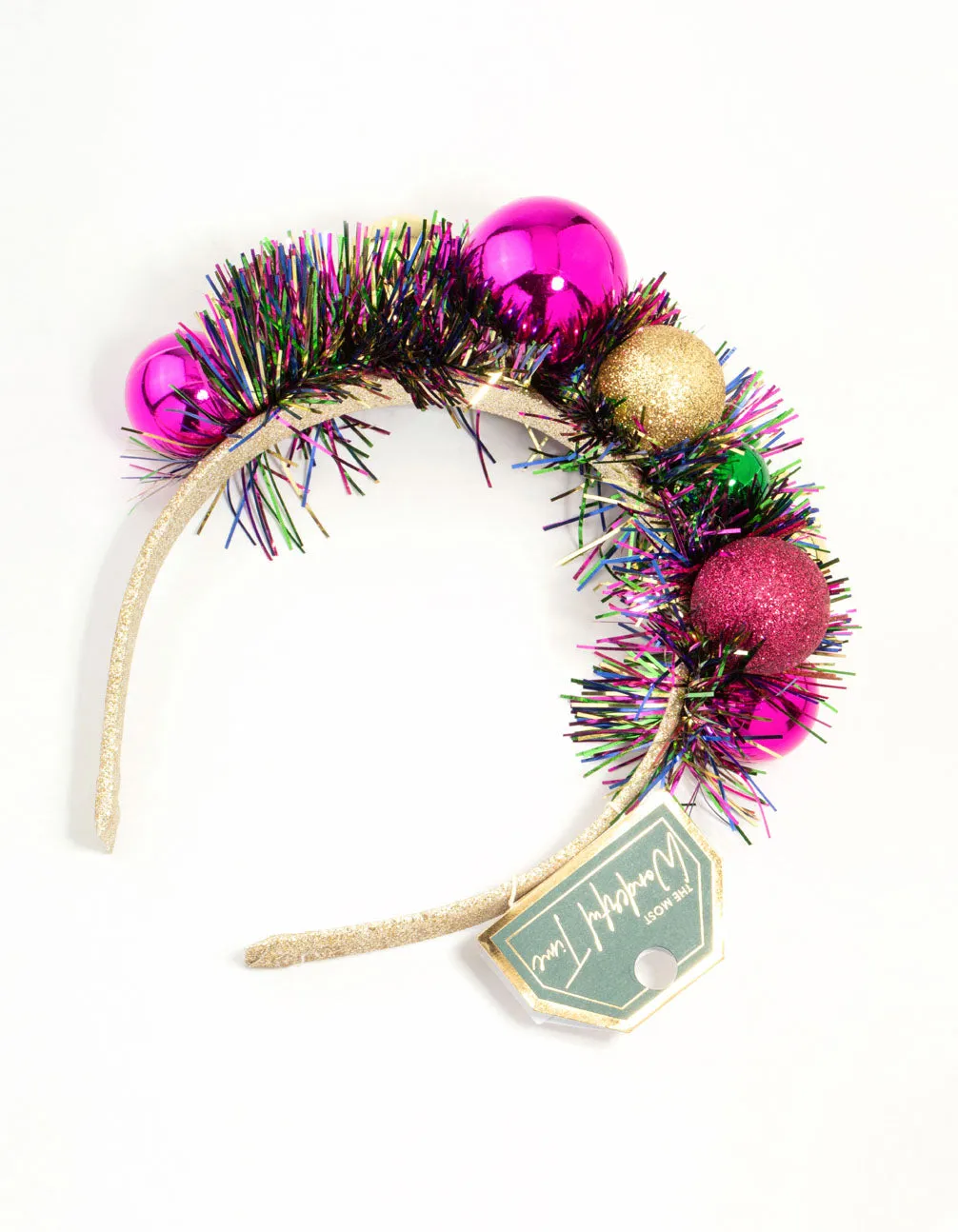Multicoloured Xmas Bauble Tinsel Headband sold by lovisa product image thumbnail 3