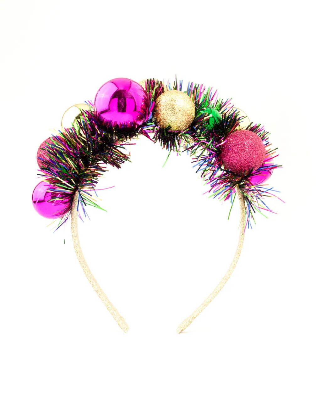 Multicoloured Xmas Bauble Tinsel Headband sold by lovisa