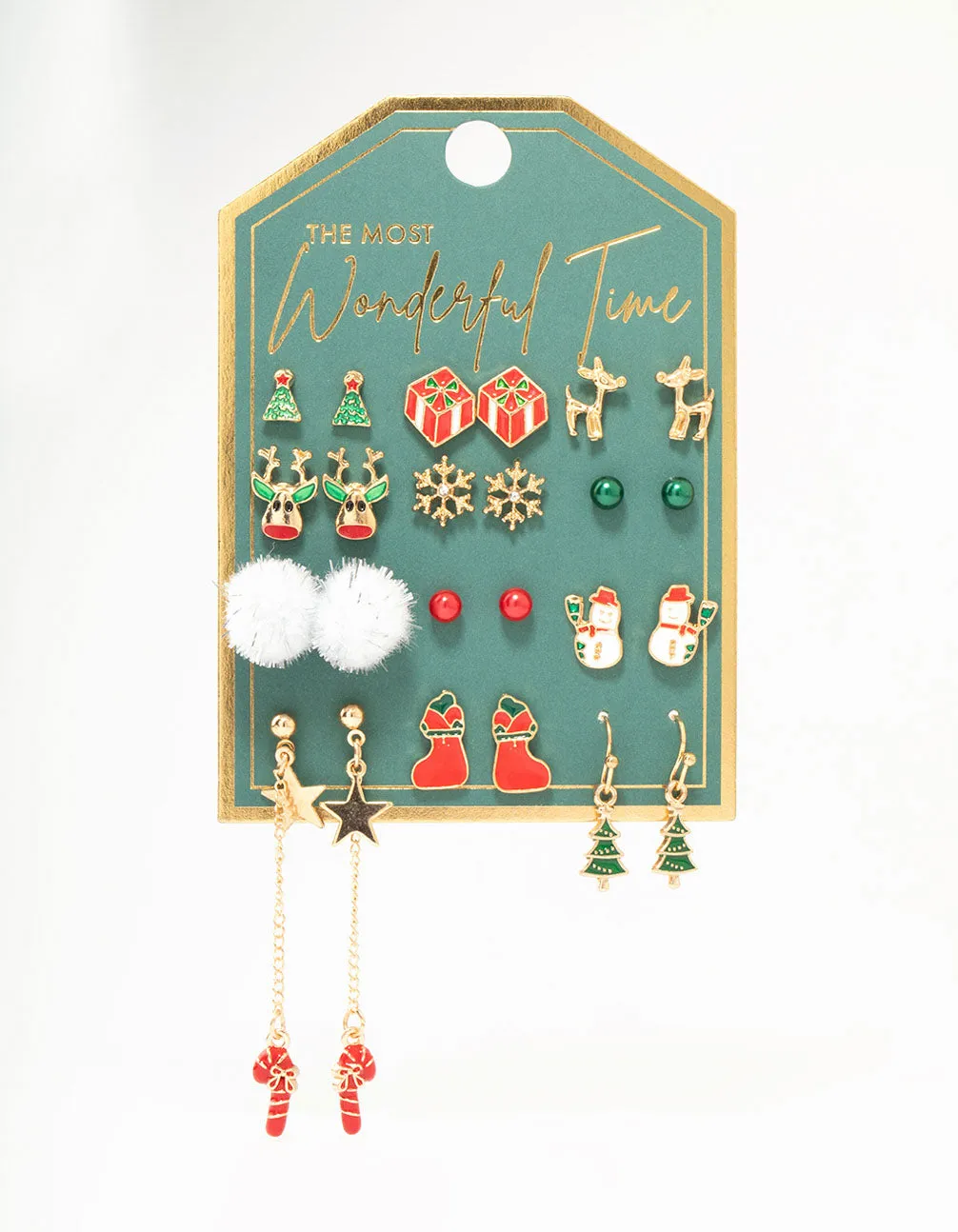 Candy Cane & Reindeer Mixed Stud Earrings 12-Pack sold by lovisa product image thumbnail 3