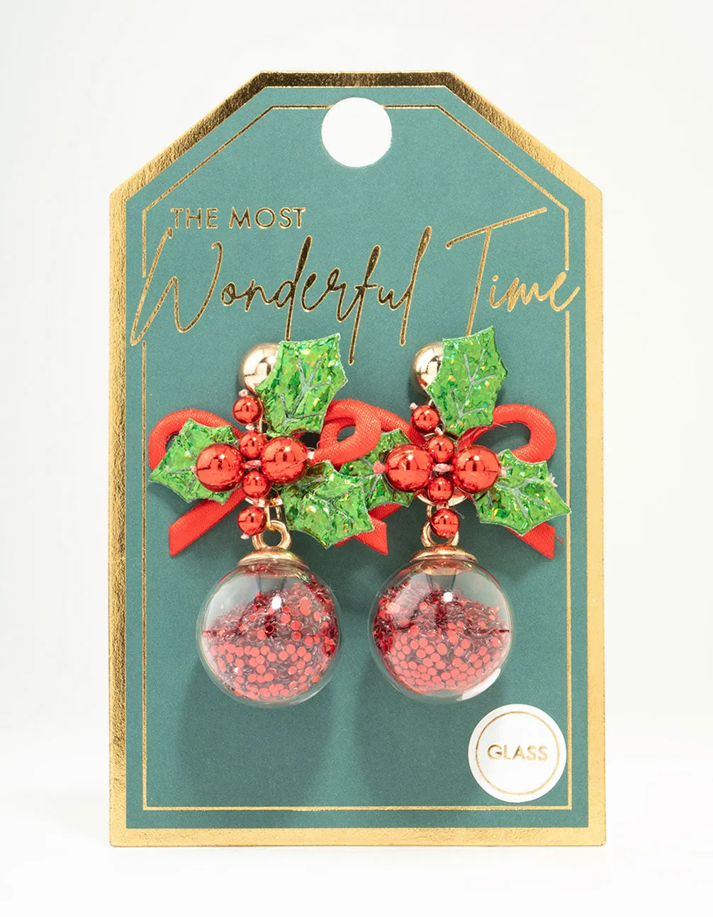 Red & Green Holly Shaker Earrings sold by lovisa product image thumbnail 3