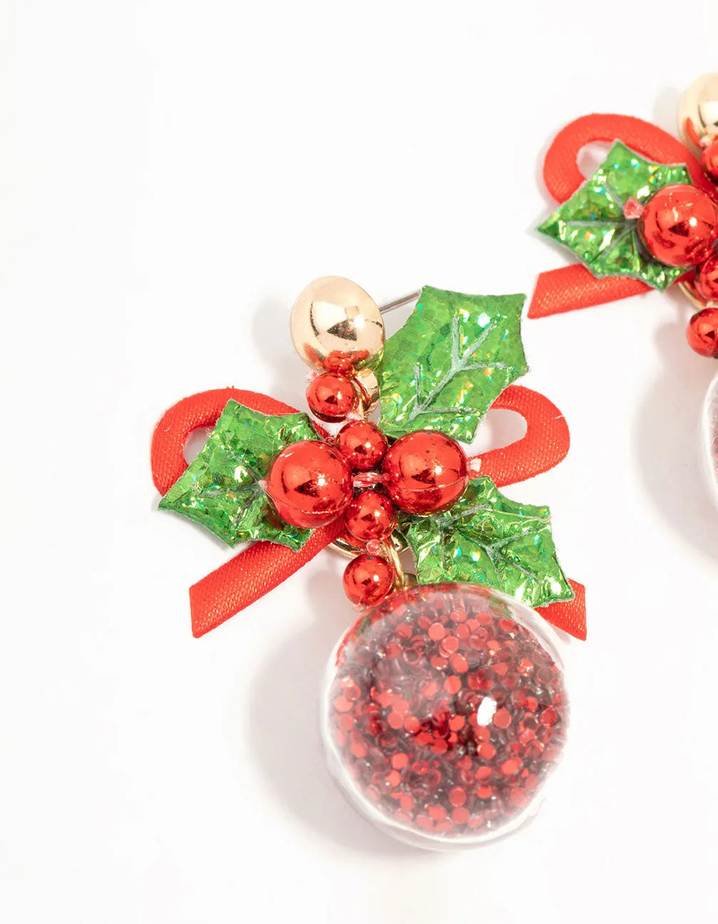 Red & Green Holly Shaker Earrings sold by lovisa product image thumbnail 2
