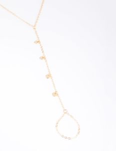 Gold Dainty Disc Hand Chain sold by lovisa