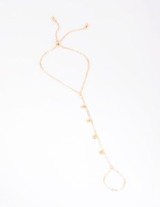Gold Dainty Disc Hand Chain sold by lovisa