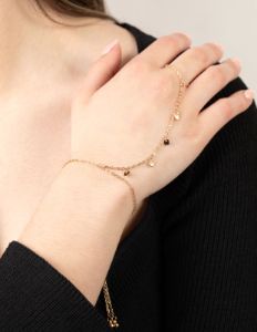 Gold Dainty Disc Hand Chain sold by lovisa