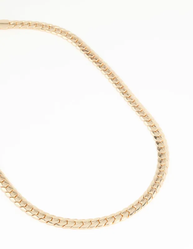 Gold Plated Flat Curb Chain Necklace sold by lovisa