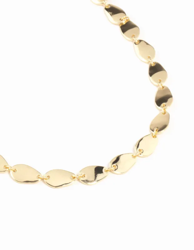 Gold Plated Oval Link Necklace sold by lovisa