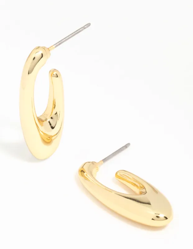 Gold Plated Drop Mini Hoop Earrings sold by lovisa