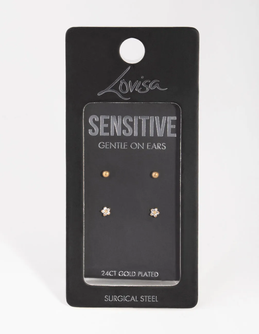 Gold Plated Surgical Steel Ball & Flower Stud Earrings 2-Pack sold by lovisa product image thumbnail 4